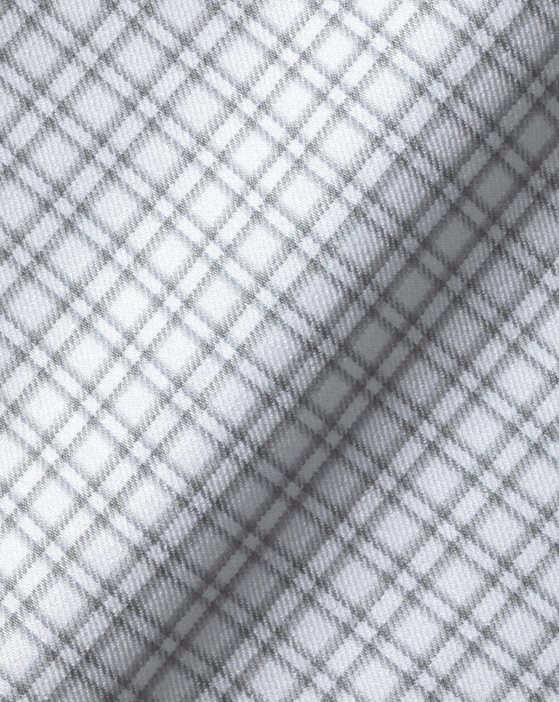Business Casual Shirts|Dress Shirts<Charles Tyrwhitt Non-Iron Stretch Twill Grid Check Shirt - Silver Grey