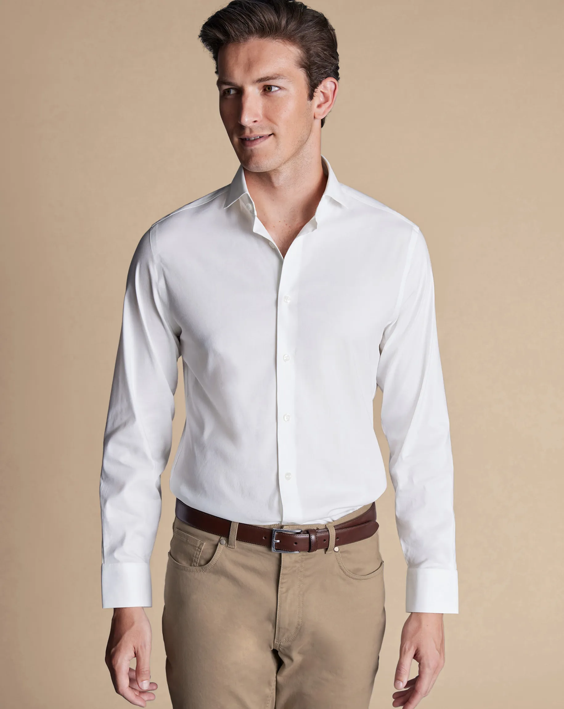 Business Casual Shirts|Dress Shirts<Charles Tyrwhitt Non-Iron Stretch Twill Shirt - White