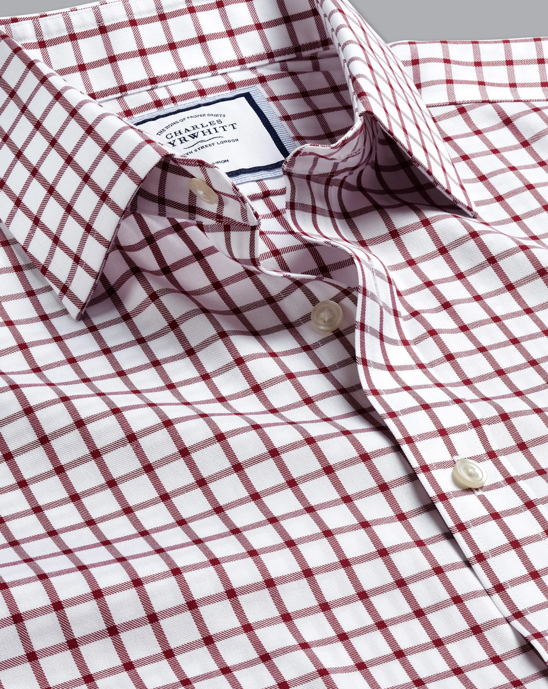 Shirt Sale|Dress Shirts<Charles Tyrwhitt Non-Iron Twill Check Shirt - Berry