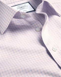 Shirt Sale|Dress Shirts<Charles Tyrwhitt Non-Iron Twill Double Check Shirt - Light Pink