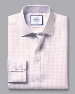 Shirt Sale|Dress Shirts<Charles Tyrwhitt Non-Iron Twill Double Check Shirt - Light Pink