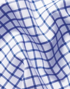 Dress Shirts|Check Shirts<Charles Tyrwhitt Non-Iron Twill Grid Check Shirt - Cobalt Blue