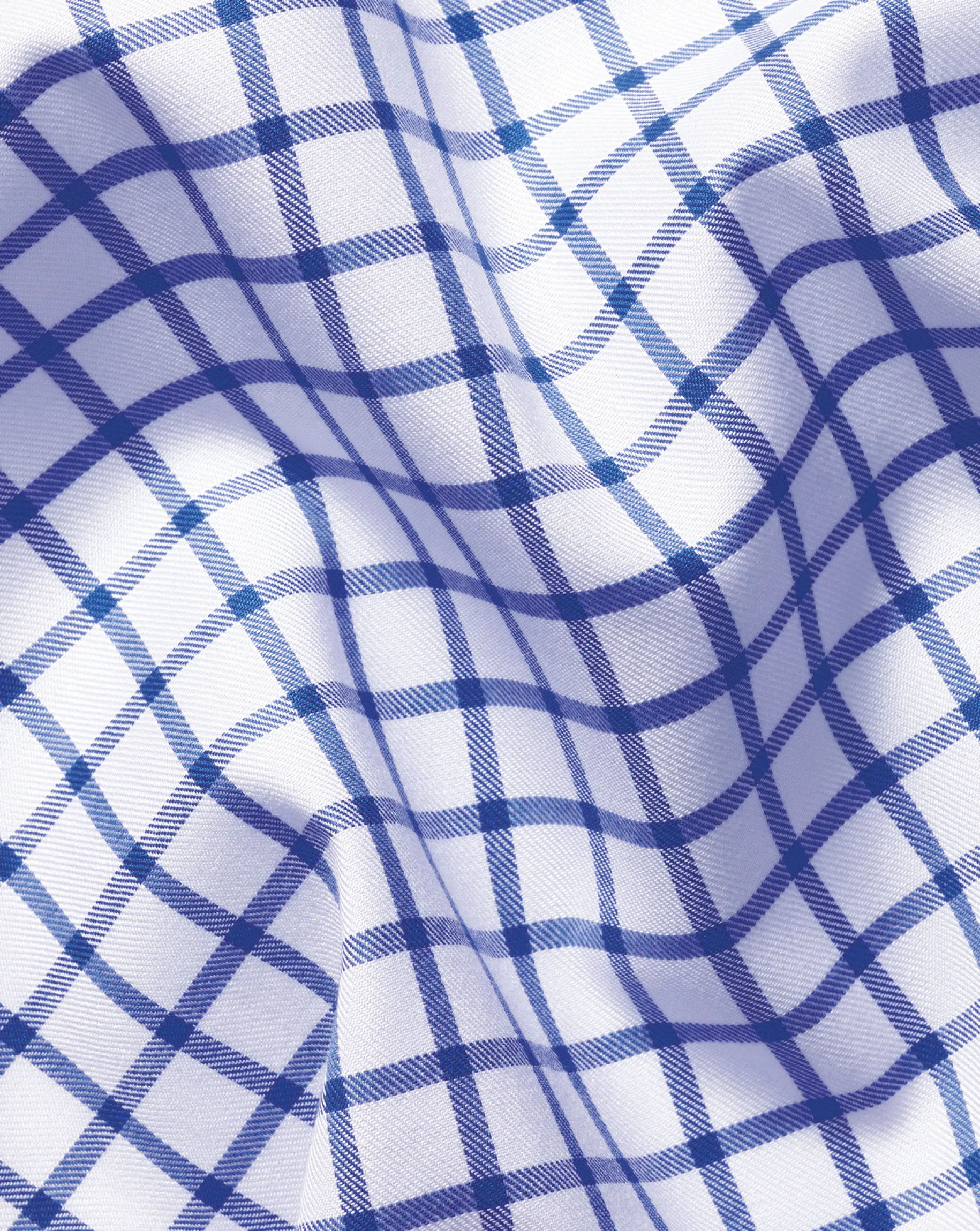 Dress Shirts|Check Shirts<Charles Tyrwhitt Non-Iron Twill Grid Check Shirt - Cobalt Blue