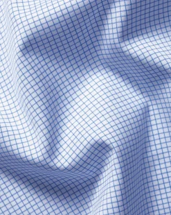 Dress Shirts|Blue Shirts<Charles Tyrwhitt Non-Iron Twill Mini Grid Check Shirt - Cornflower Blue