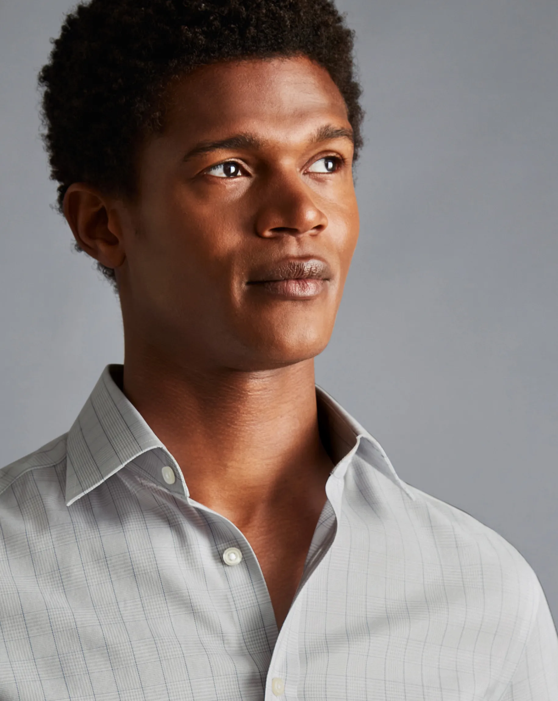 Shirt Sale|Dress Shirts<Charles Tyrwhitt Non-Iron Twill Prince Of Wales Check Shirt - Grey Silver