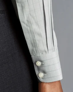 Shirt Sale|Dress Shirts<Charles Tyrwhitt Non-Iron Twill Prince Of Wales Check Shirt - Grey Silver