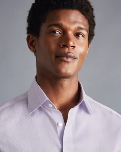 Shirt Sale|Dress Shirts<Charles Tyrwhitt Non-Iron Twill Puppytooth Check Shirt - Lavender Purple