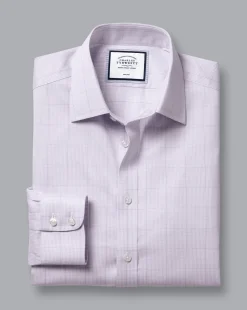 Shirt Sale|Dress Shirts<Charles Tyrwhitt Non-Iron Twill Puppytooth Check Shirt - Lavender Purple