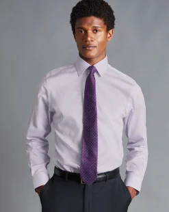Shirt Sale|Dress Shirts<Charles Tyrwhitt Non-Iron Twill Puppytooth Check Shirt - Lavender Purple