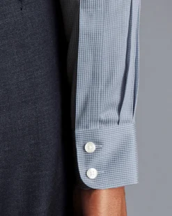 Shirt Sale|Dress Shirts<Charles Tyrwhitt Non-Iron Twill Puppytooth Check Shirt - Steel Blue