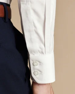 Dress Shirts|Non-Iron Shirts<Charles Tyrwhitt Non-Iron Twill Shirt - Ivory