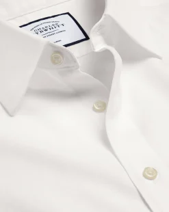 Dress Shirts|XL<Charles Tyrwhitt Non-Iron Twill Shirt - Ivory White
