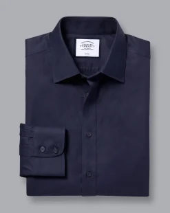 Dress Shirts|Twill Shirts<Charles Tyrwhitt Non-Iron Twill Shirt - Navy