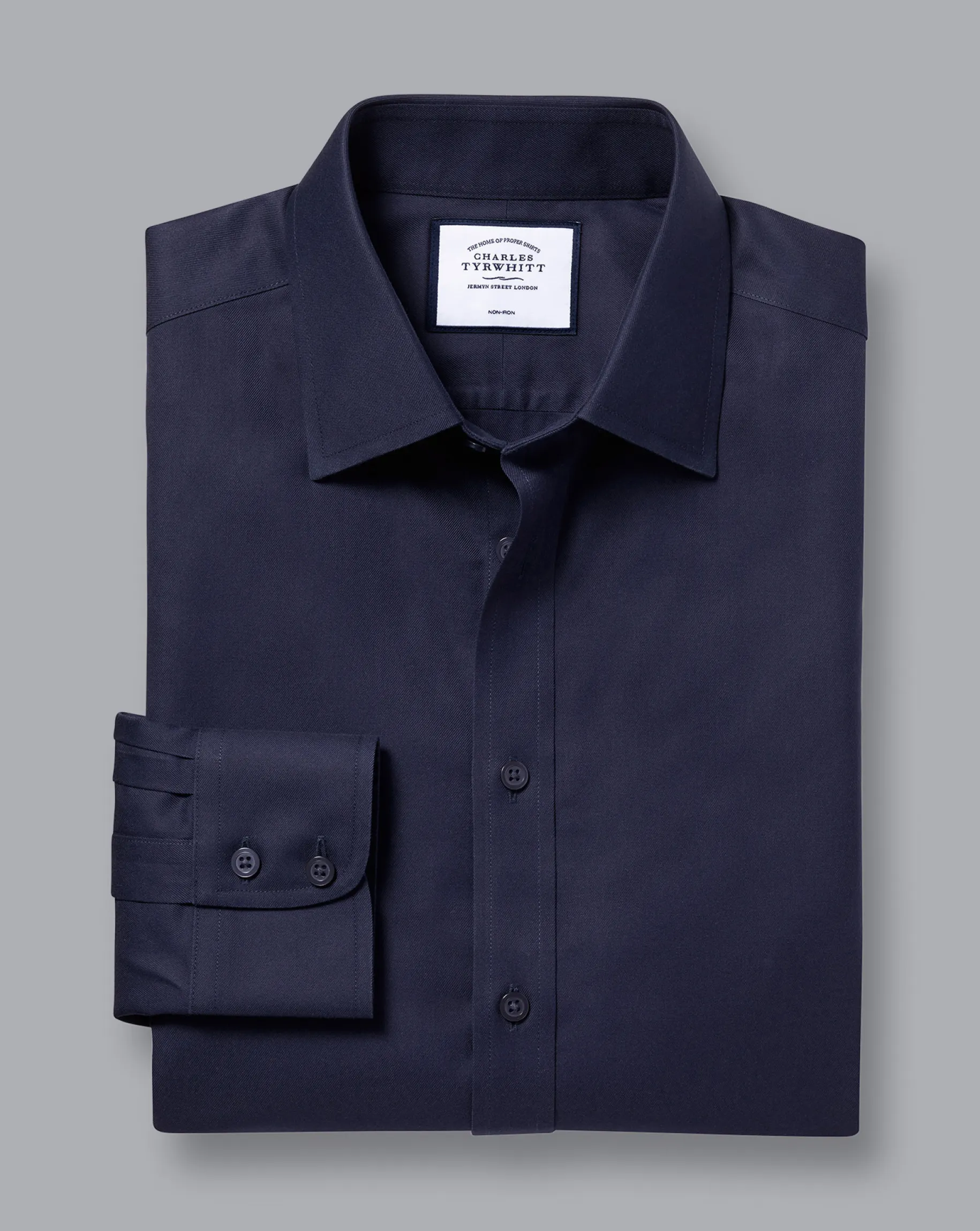 Dress Shirts|Twill Shirts<Charles Tyrwhitt Non-Iron Twill Shirt - Navy