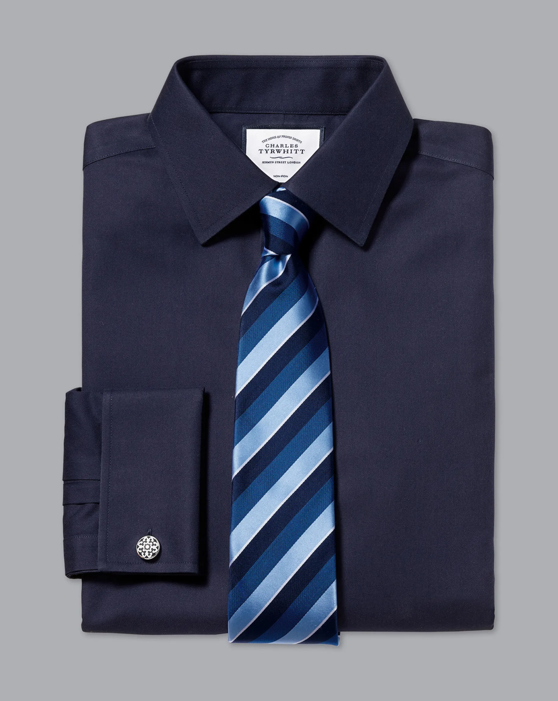 Dress Shirts|Twill Shirts<Charles Tyrwhitt Non-Iron Twill Shirt - Navy