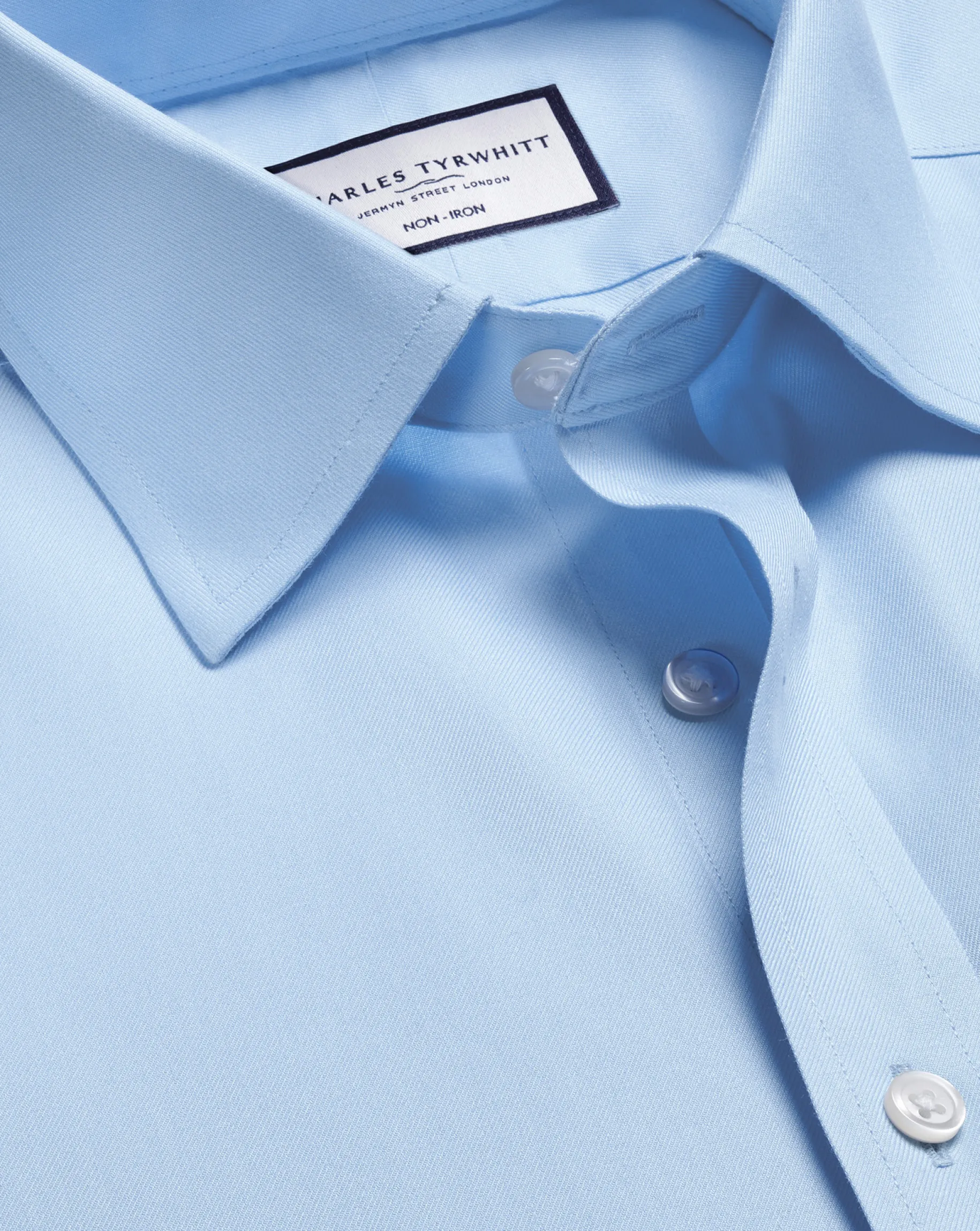 Dress Shirts|Blue Shirts<Charles Tyrwhitt Non-Iron Twill Shirt - Blue Sky