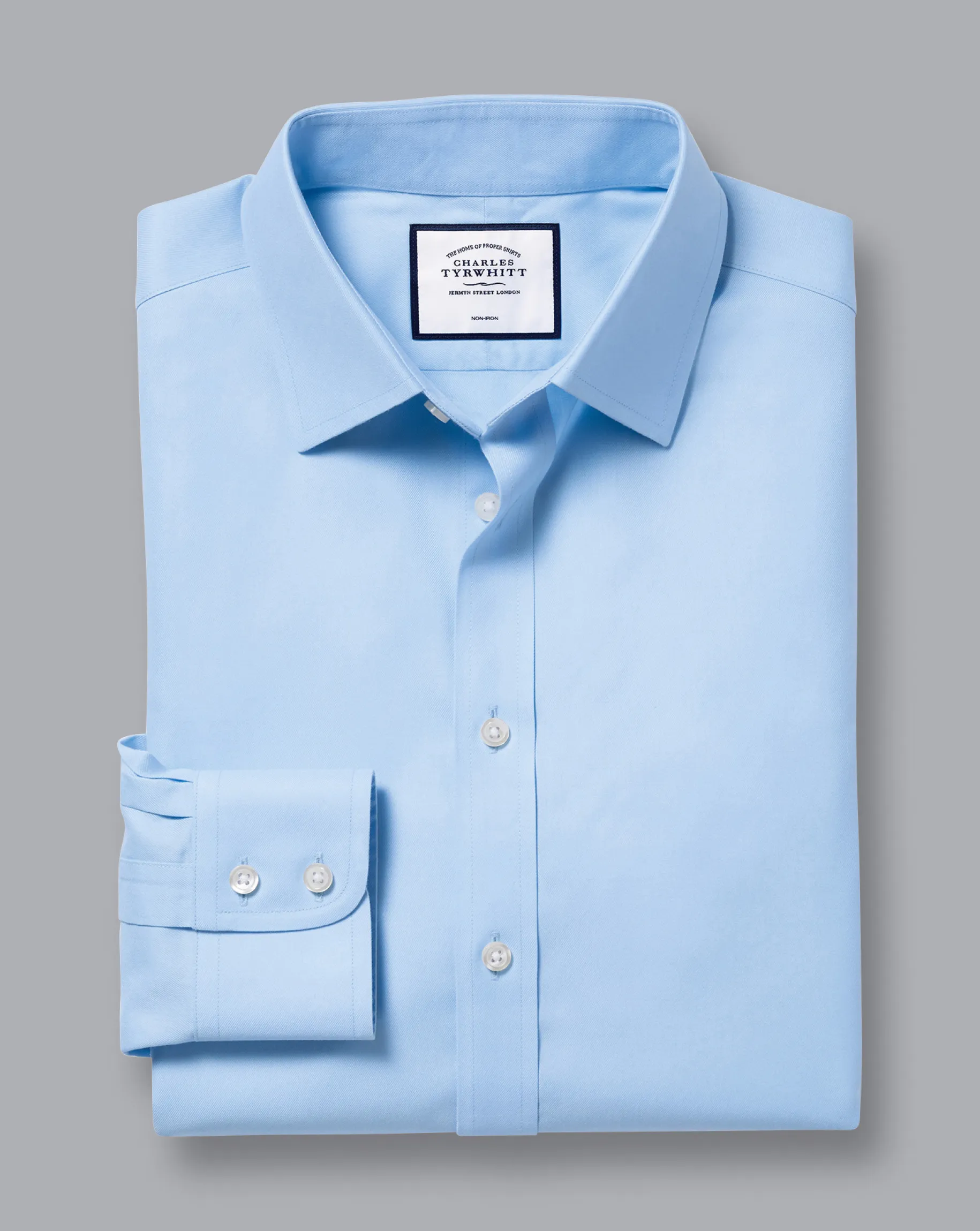 Dress Shirts|Blue Shirts<Charles Tyrwhitt Non-Iron Twill Shirt - Blue Sky