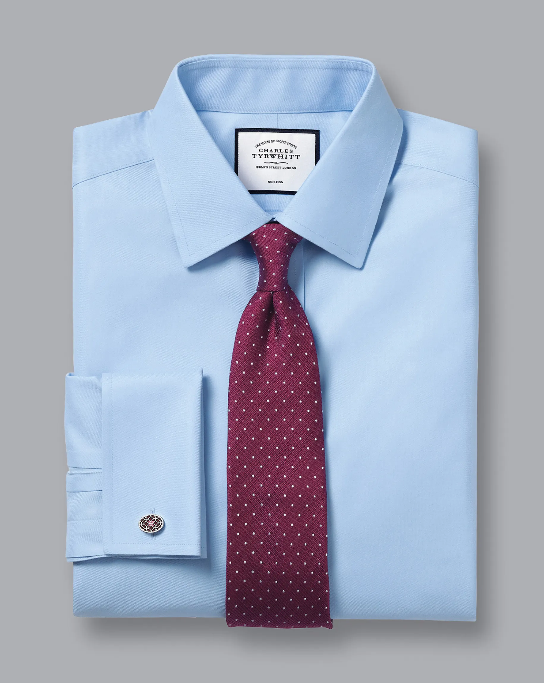 Dress Shirts|Blue Shirts<Charles Tyrwhitt Non-Iron Twill Shirt - Blue Sky