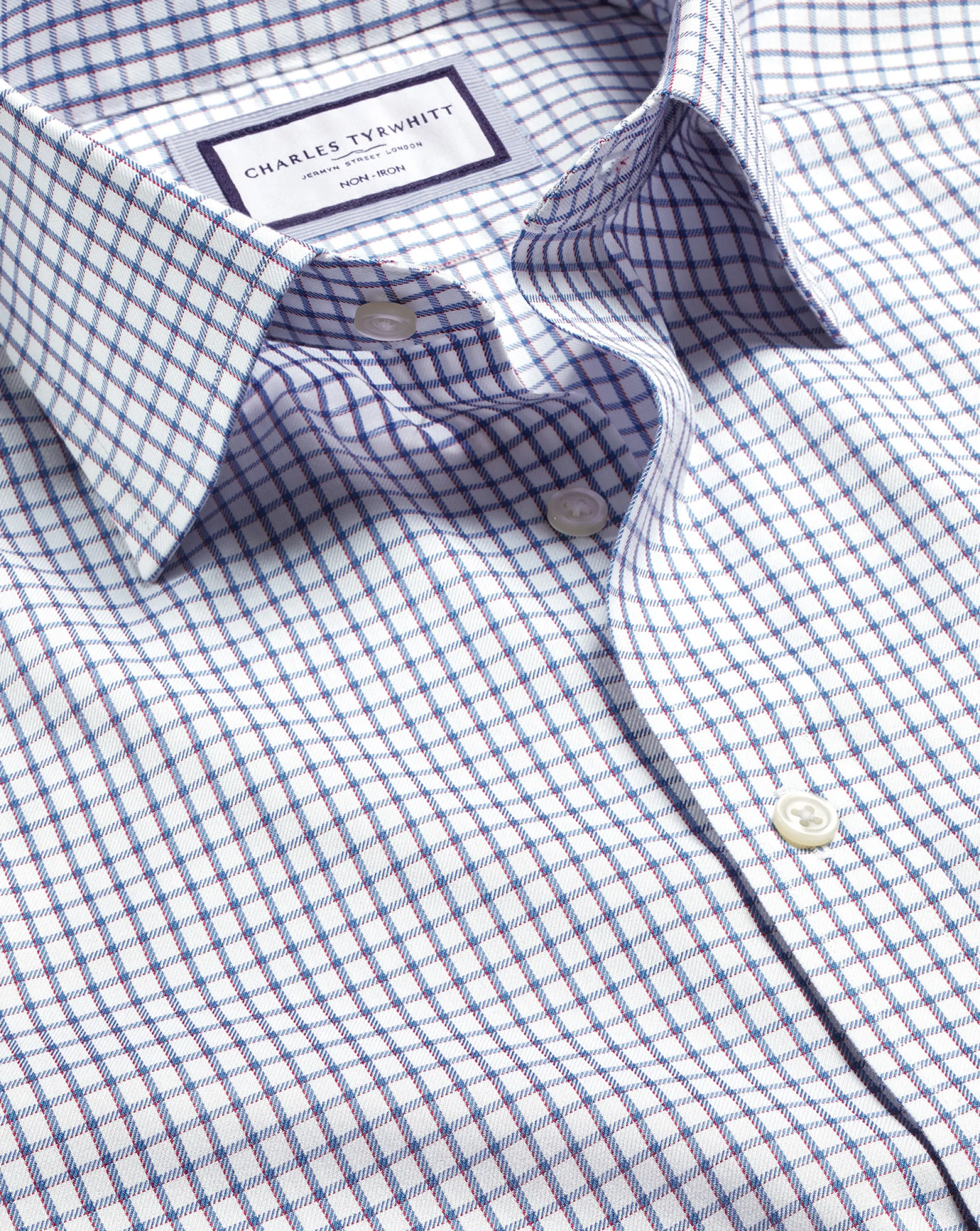 Shirt Sale|Dress Shirts<Charles Tyrwhitt Non-Iron Two Color Check Shirt - Blue Indigo