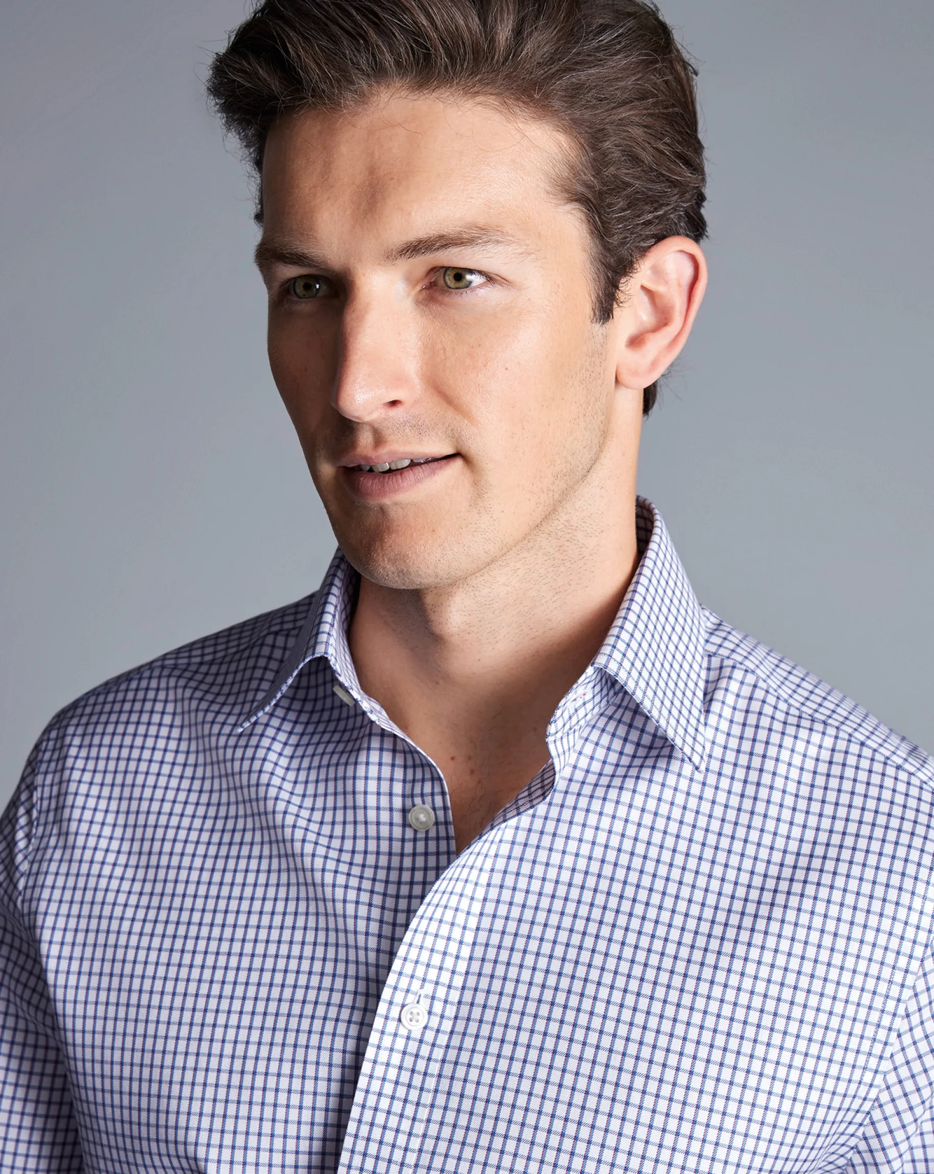 Shirt Sale|Dress Shirts<Charles Tyrwhitt Non-Iron Two Color Check Shirt - Blue Indigo