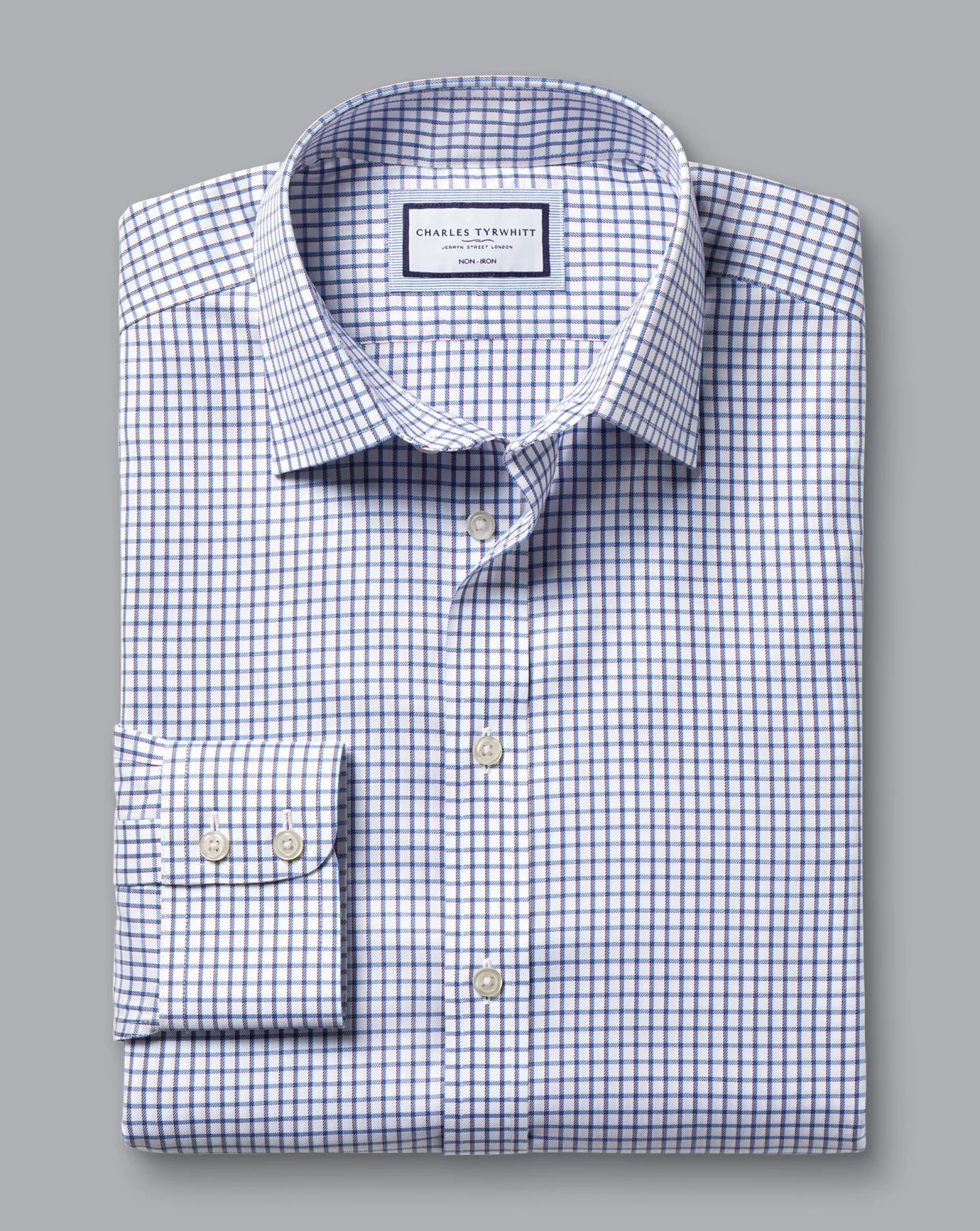 Shirt Sale|Dress Shirts<Charles Tyrwhitt Non-Iron Two Color Check Shirt - Blue Indigo