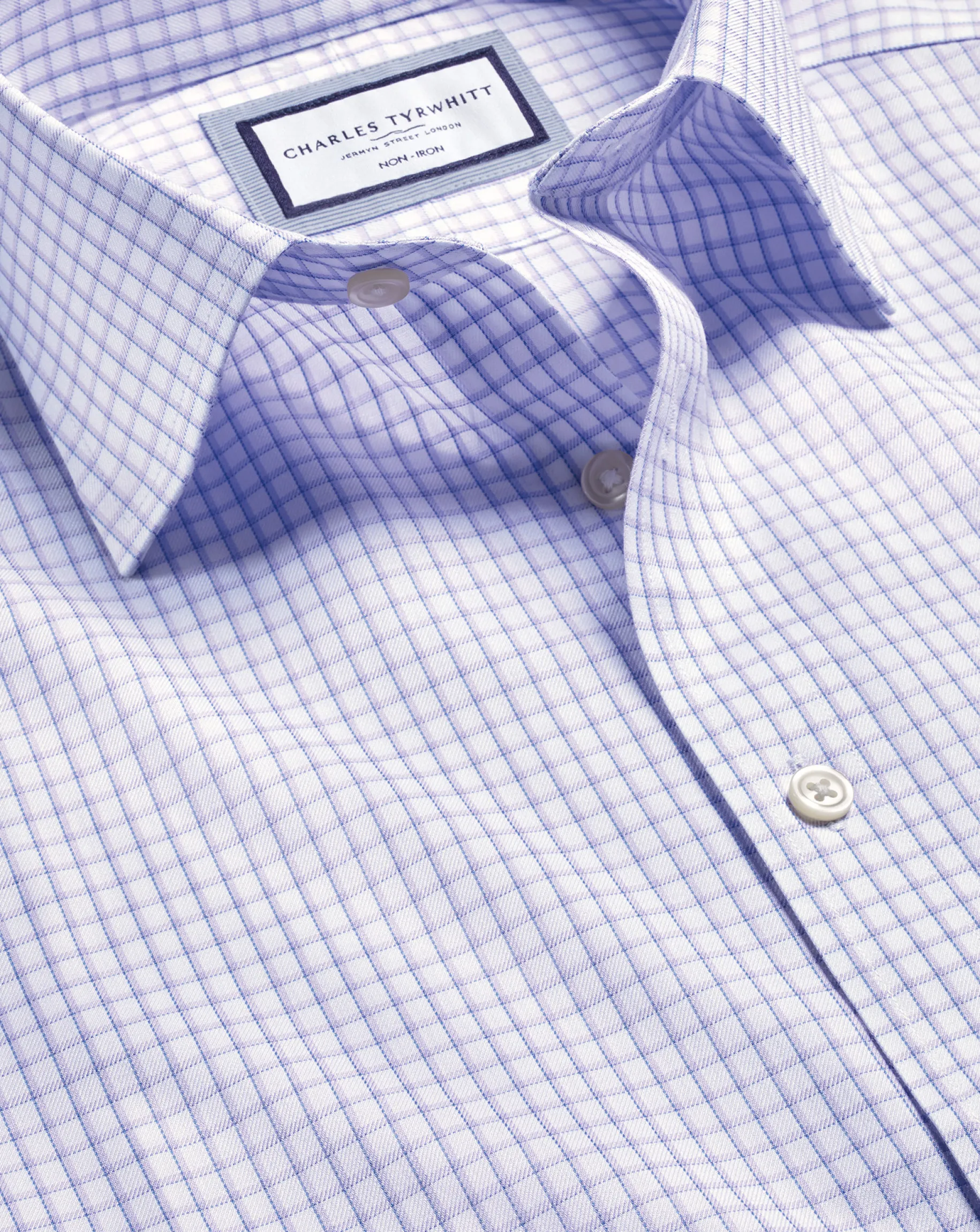 Shirt Sale|Dress Shirts<Charles Tyrwhitt Non-Iron Two Color Check Shirt - Purple Lilac