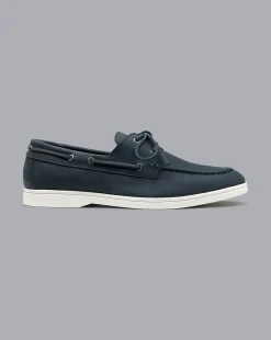 Shoes<Charles Tyrwhitt Nubuck Boat Shoes - Steel Blue
