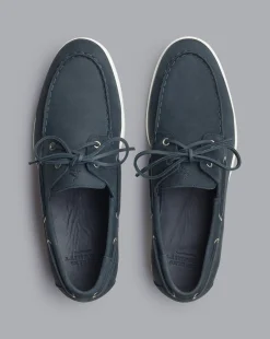 Shoes<Charles Tyrwhitt Nubuck Boat Shoes - Steel Blue