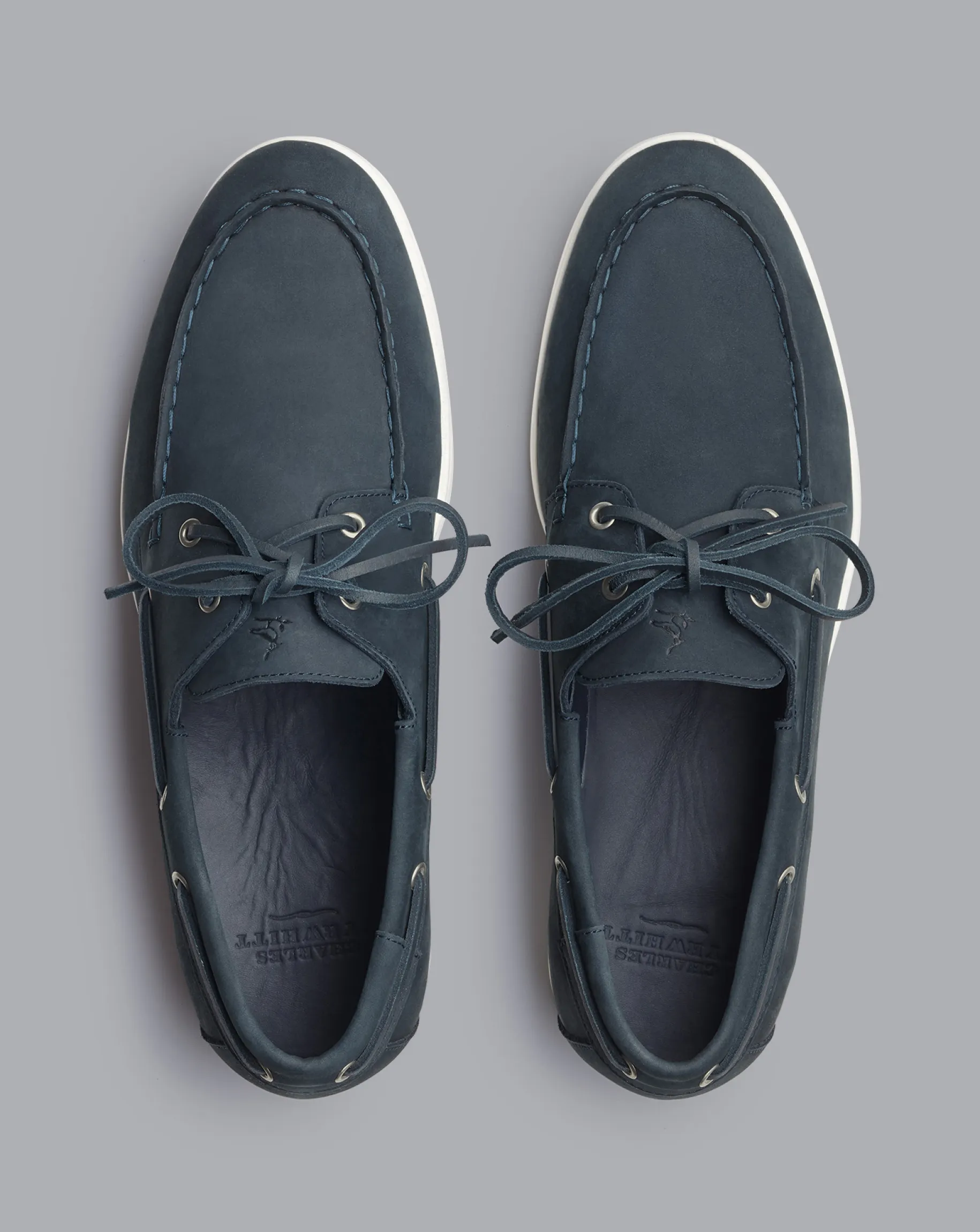 Shoes<Charles Tyrwhitt Nubuck Boat Shoes - Steel Blue