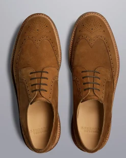 Shoes<Charles Tyrwhitt Nubuck Derby Brogue Shoes - Brown Tobacco