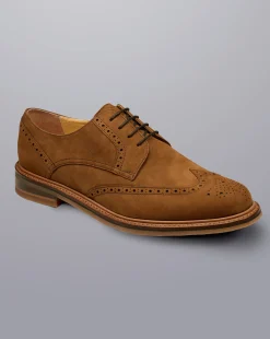 Shoes<Charles Tyrwhitt Nubuck Derby Brogue Shoes - Brown Tobacco