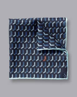 Accessories<Charles Tyrwhitt Odd Socks Print Pocket Square - Navy