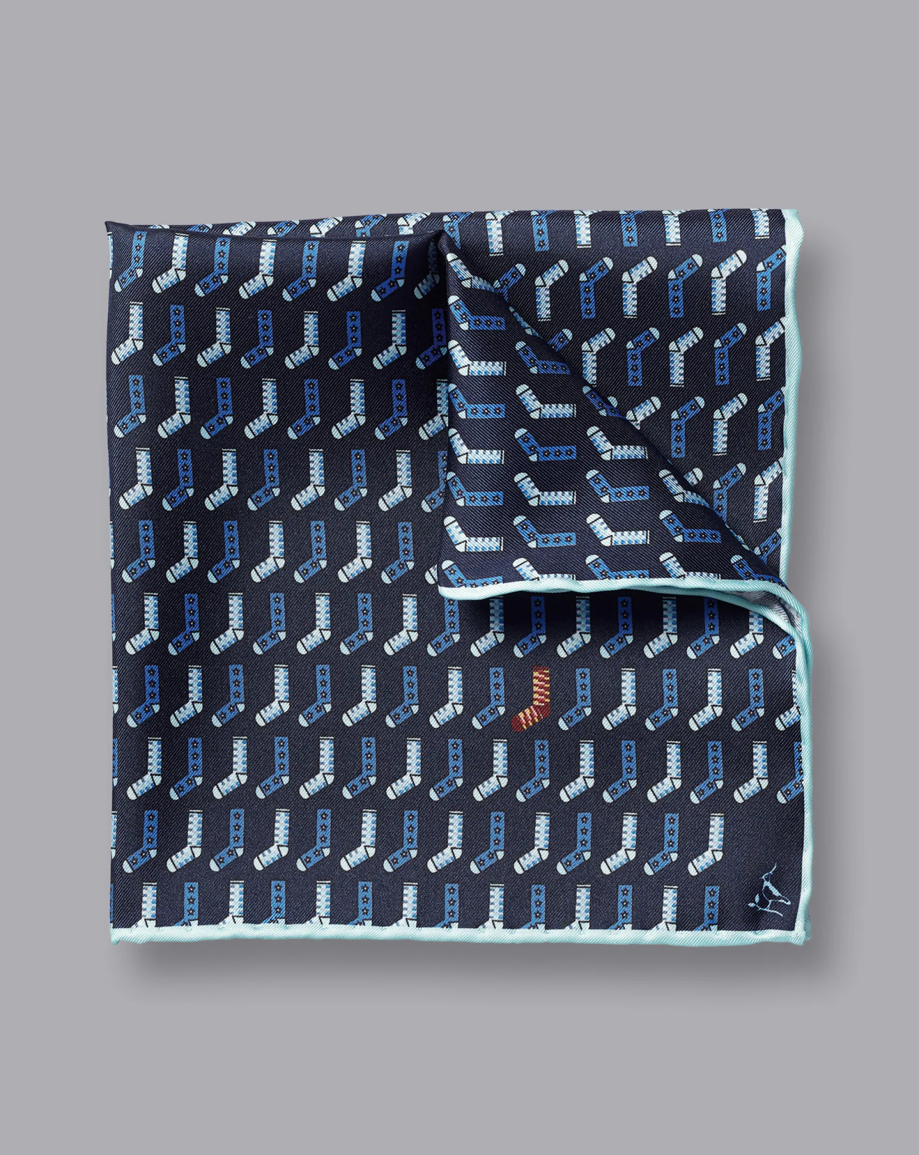 Accessories<Charles Tyrwhitt Odd Socks Print Pocket Square - Navy