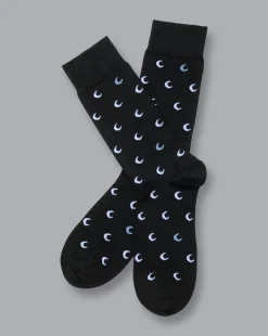 Accessories<Charles Tyrwhitt Once in a Blue Moon Motif Socks - Black