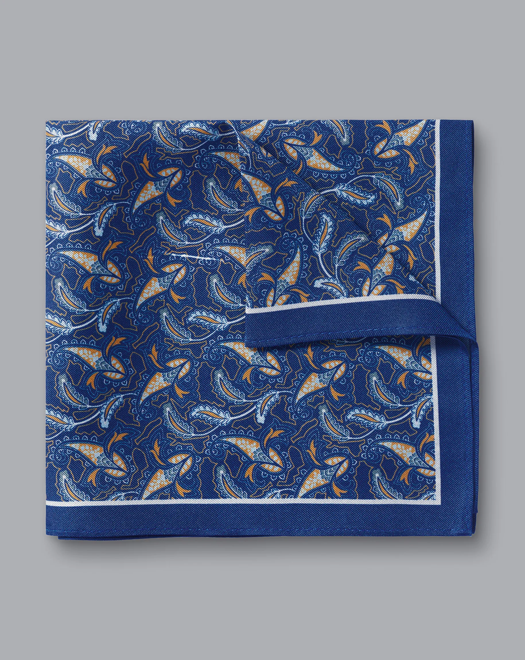 Accessories<Charles Tyrwhitt Paisley Print Silk Pocket Square - Cobalt Blue