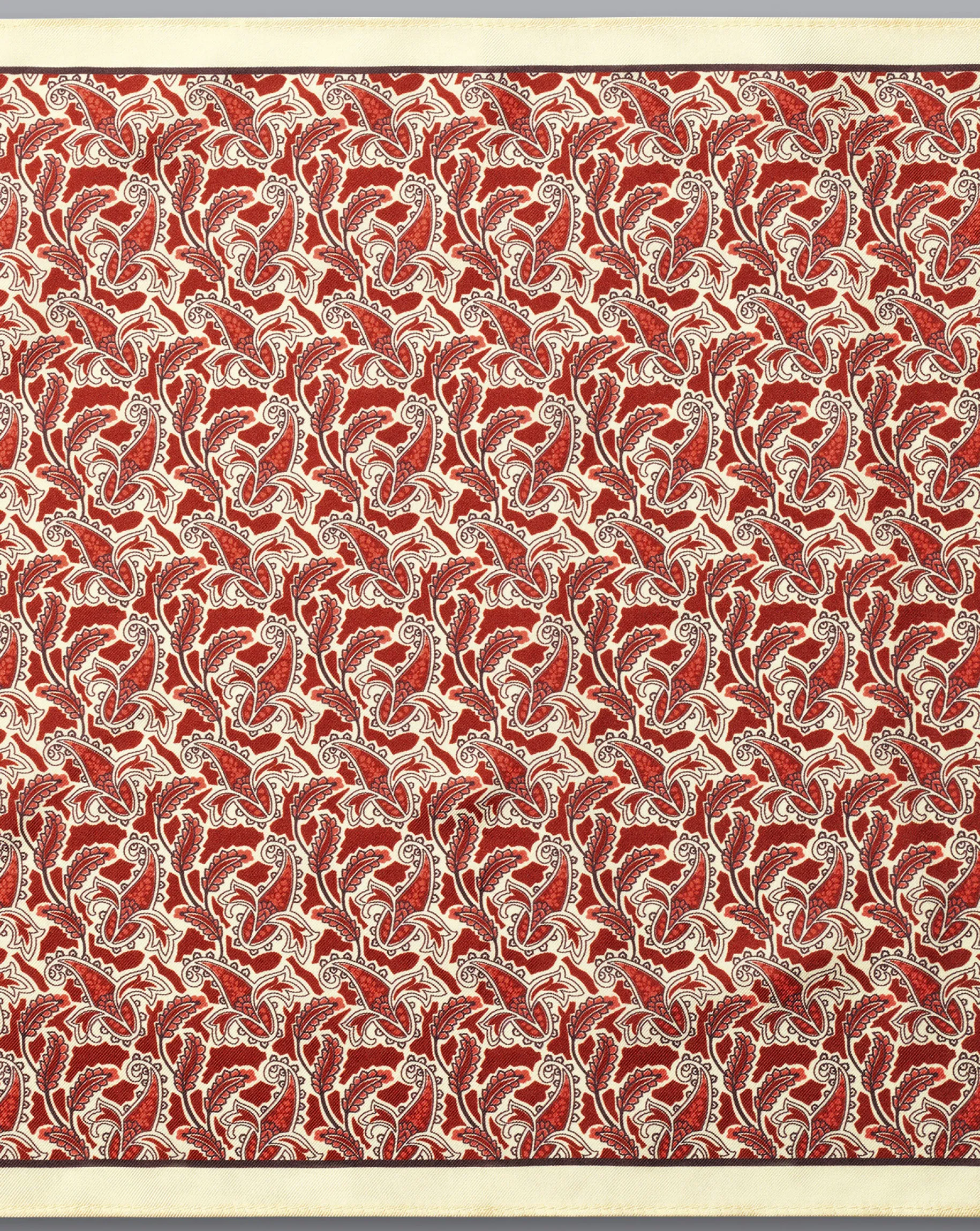 Pocket Squares<Charles Tyrwhitt Paisley Print Silk Pocket Square - Burnt Orange & Butter Burnt Orange & Butter
