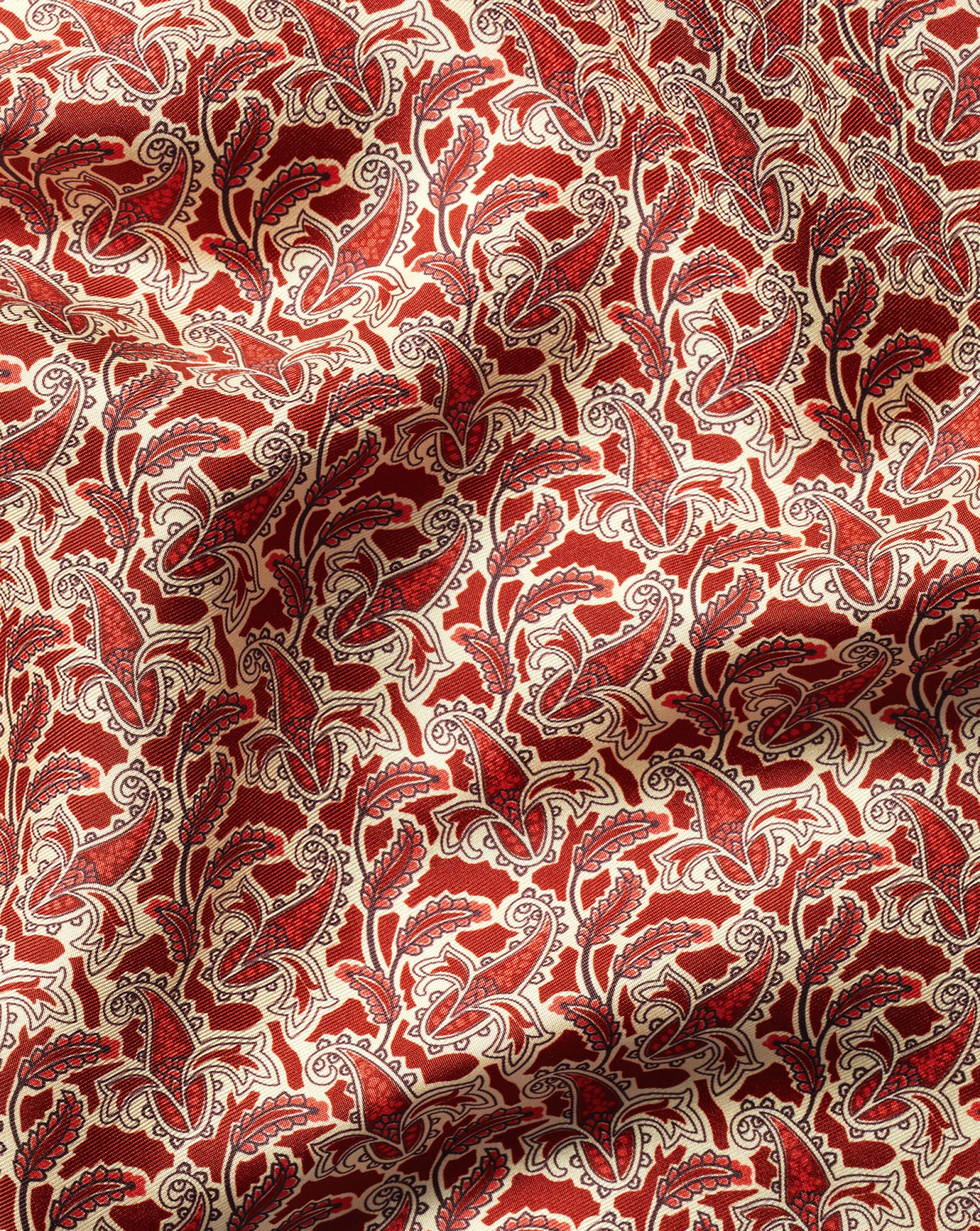 Pocket Squares<Charles Tyrwhitt Paisley Print Silk Pocket Square - Burnt Orange & Butter Burnt Orange & Butter