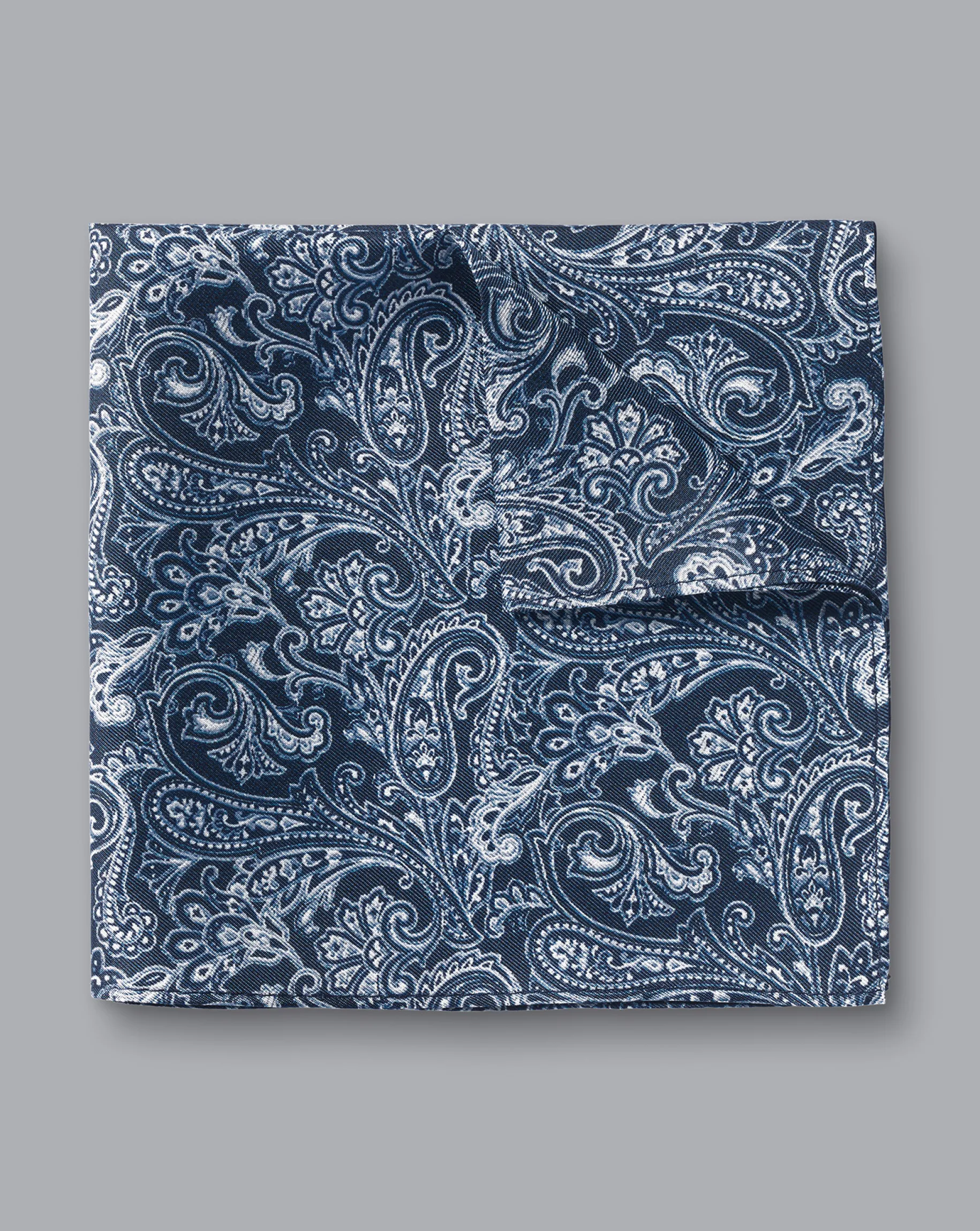 Accessories<Charles Tyrwhitt Paisley Print Silk Pocket Square - Blue Indigo