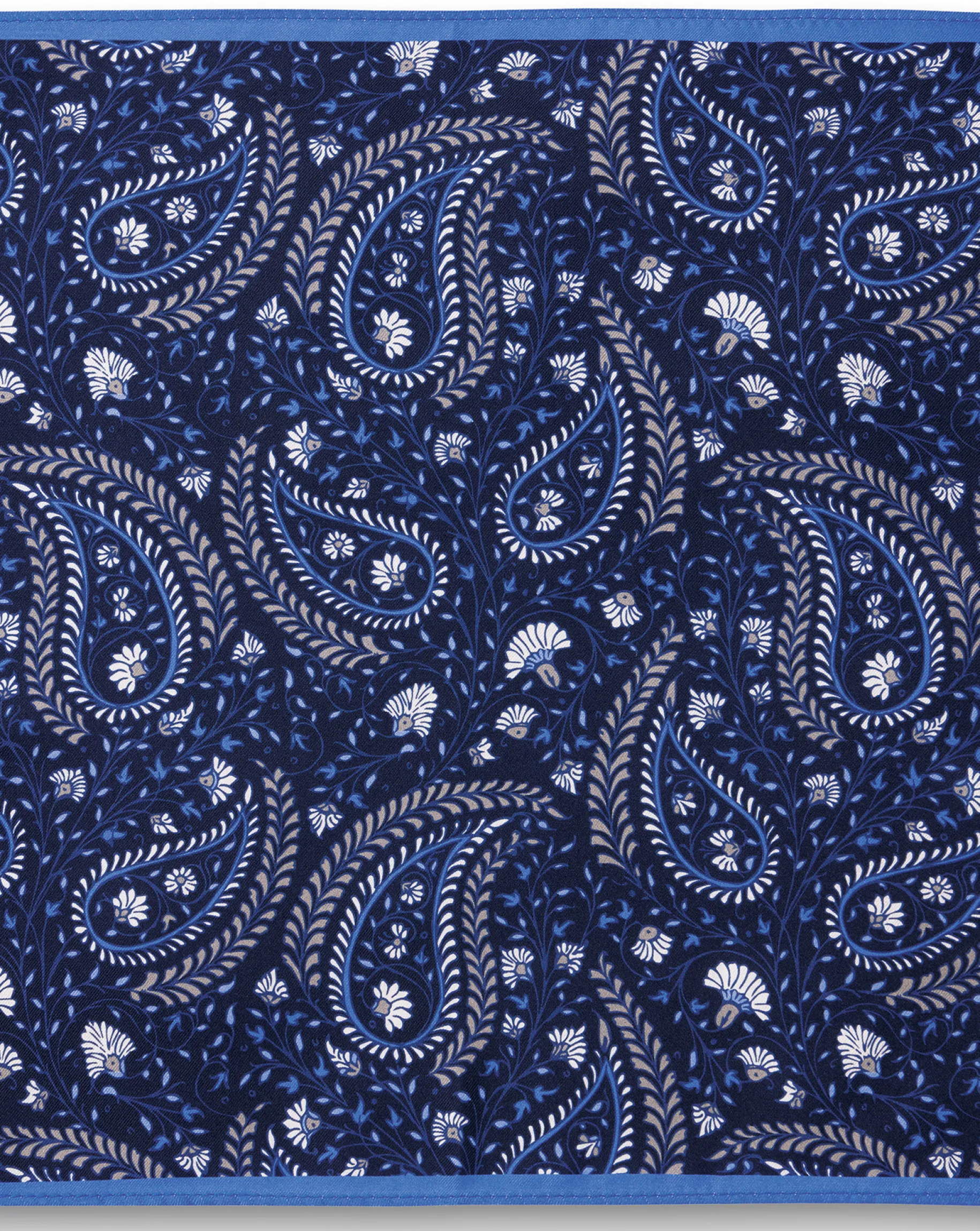 Accessories<Charles Tyrwhitt Paisley Silk Pocket Square - Navy & Ocean Blue Navy and Blue