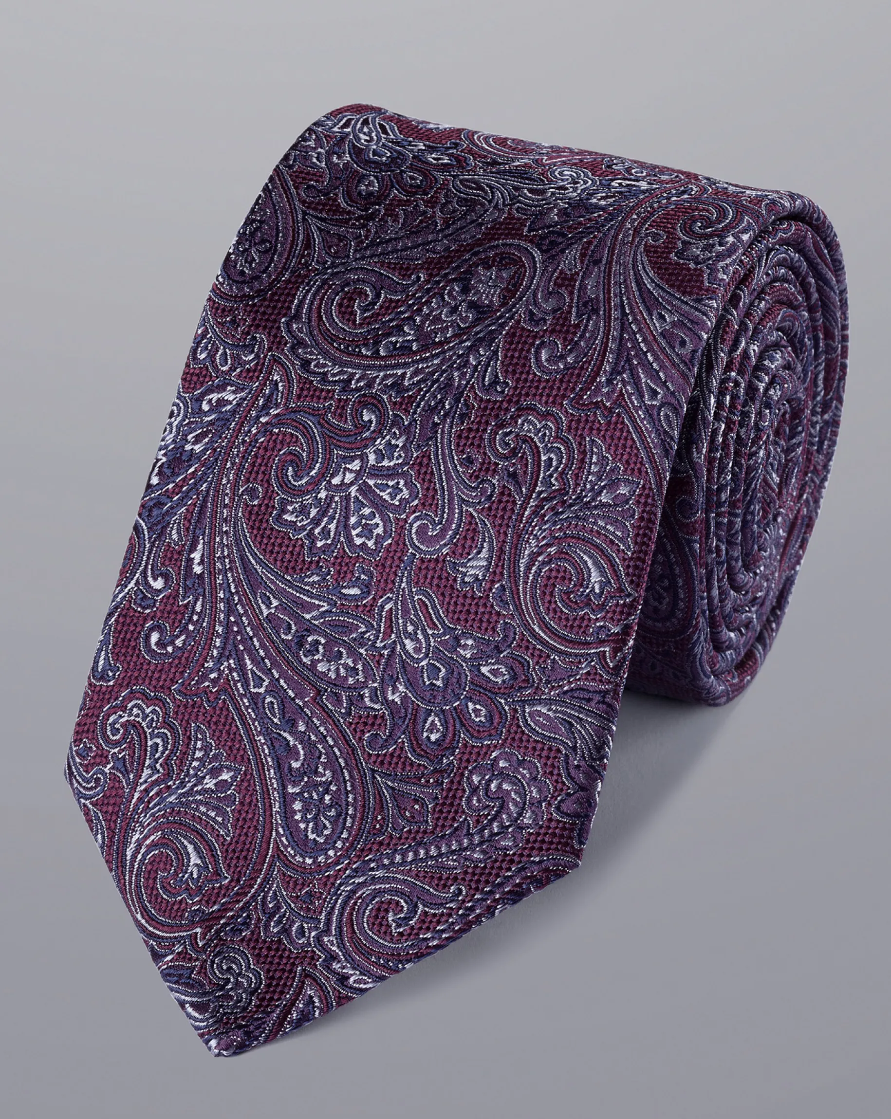 Accessories<Charles Tyrwhitt Paisley Silk Tie - Blackberry Purple