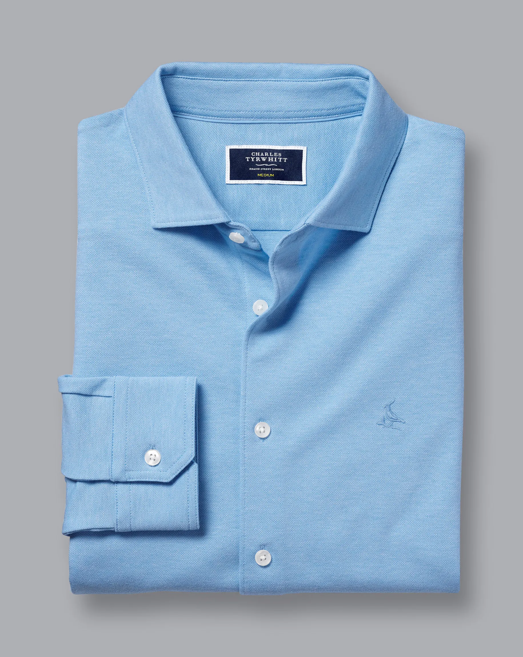 Shirt Sale|Polos<Charles Tyrwhitt Pique Jersey Shirt - Sky
