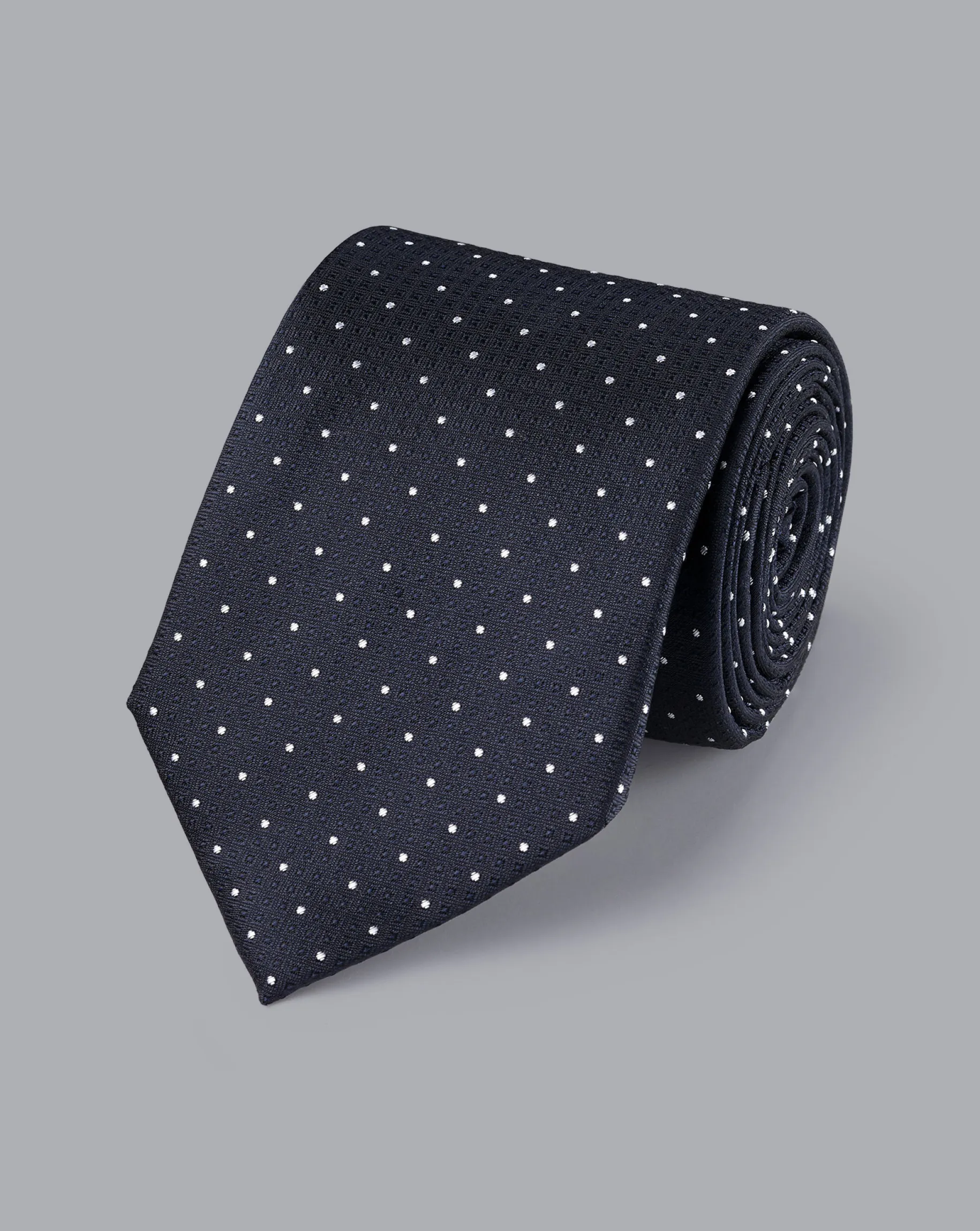 Accessories<Charles Tyrwhitt Polka Dot Silk Tie - Dark Navy