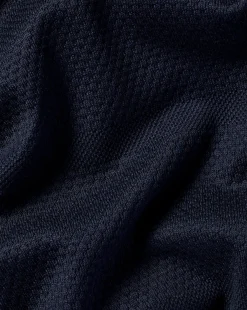 Blue Shirts|Performance polos<Charles Tyrwhitt Popcorn Textured Tyrwhitt Cool Quarter Zip Polo - Navy