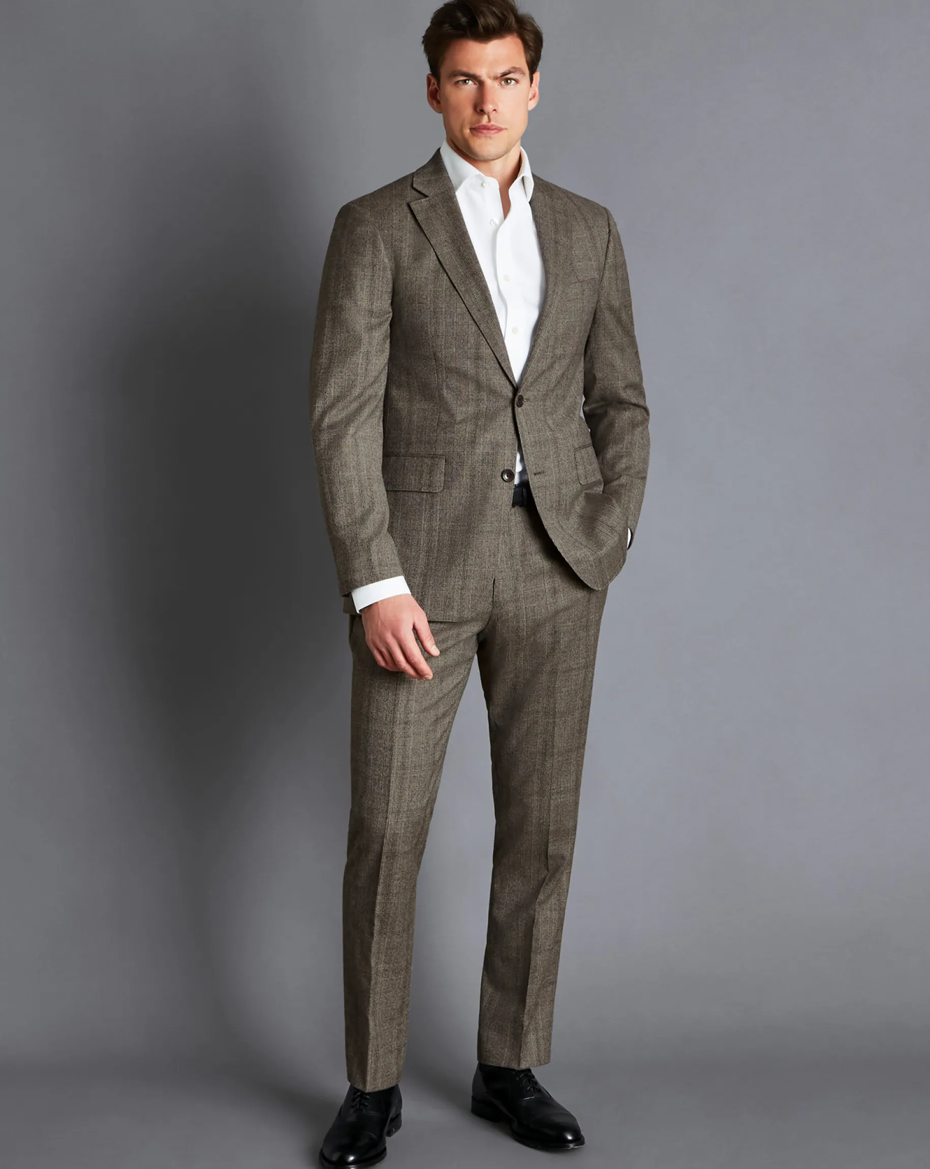 Suit Pants|Pants & Shorts<Charles Tyrwhitt Prince of Wales Check Suit Pants - Oatmeal