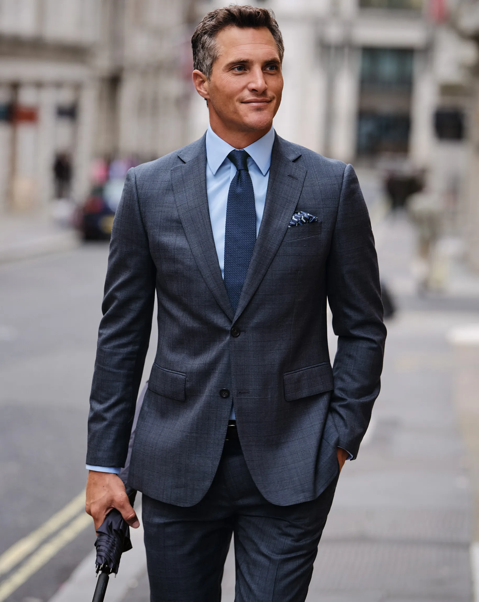Suit Jackets|Blazers<Charles Tyrwhitt Prince of Wales Check Suit Jacket - Steel Blue