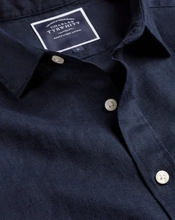 Casual Shirts|Blue Shirts<Charles Tyrwhitt Pure Linen Shirt - Navy