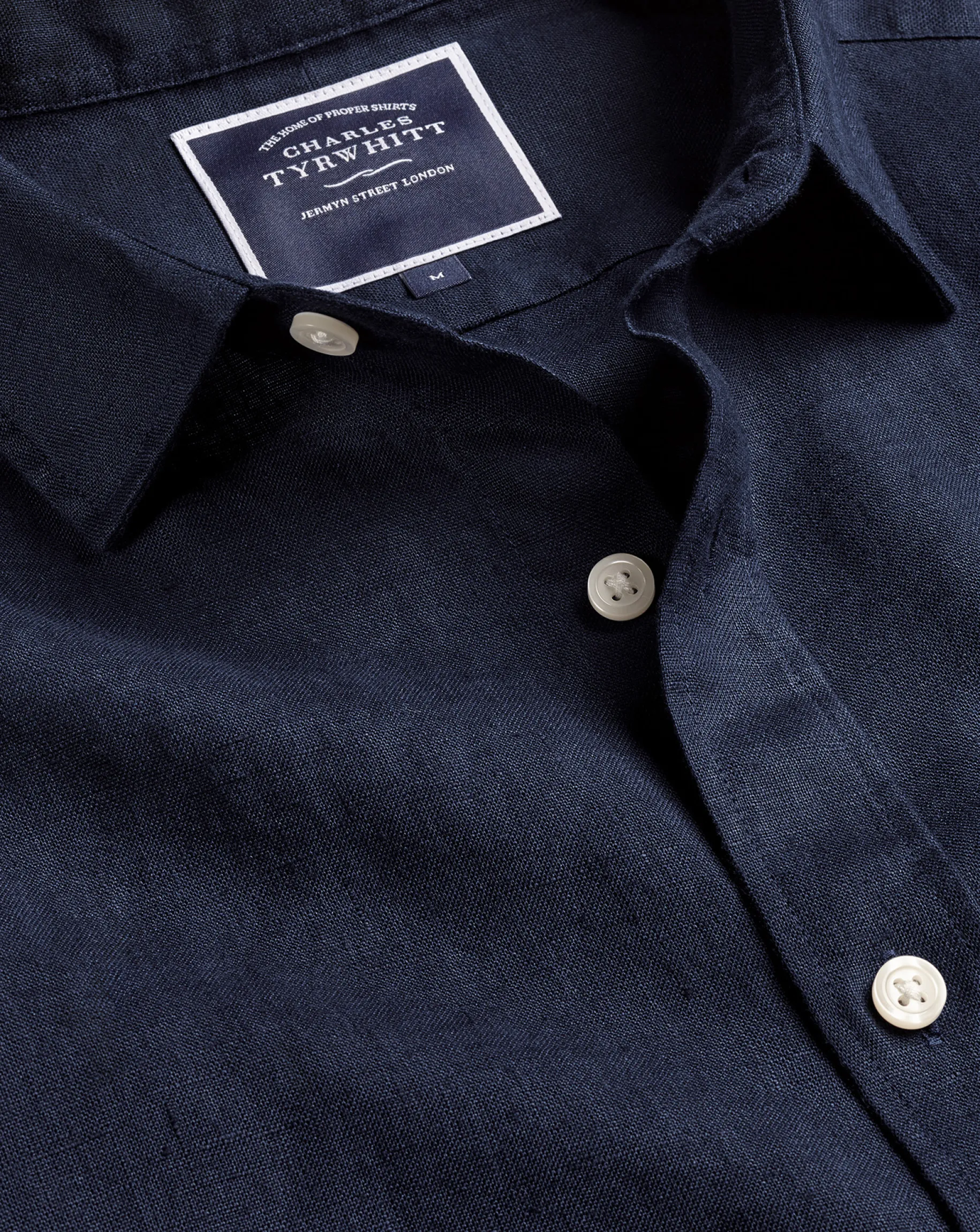 Casual Shirts|Blue Shirts<Charles Tyrwhitt Pure Linen Shirt - Navy