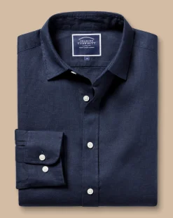 Casual Shirts|Blue Shirts<Charles Tyrwhitt Pure Linen Shirt - Navy