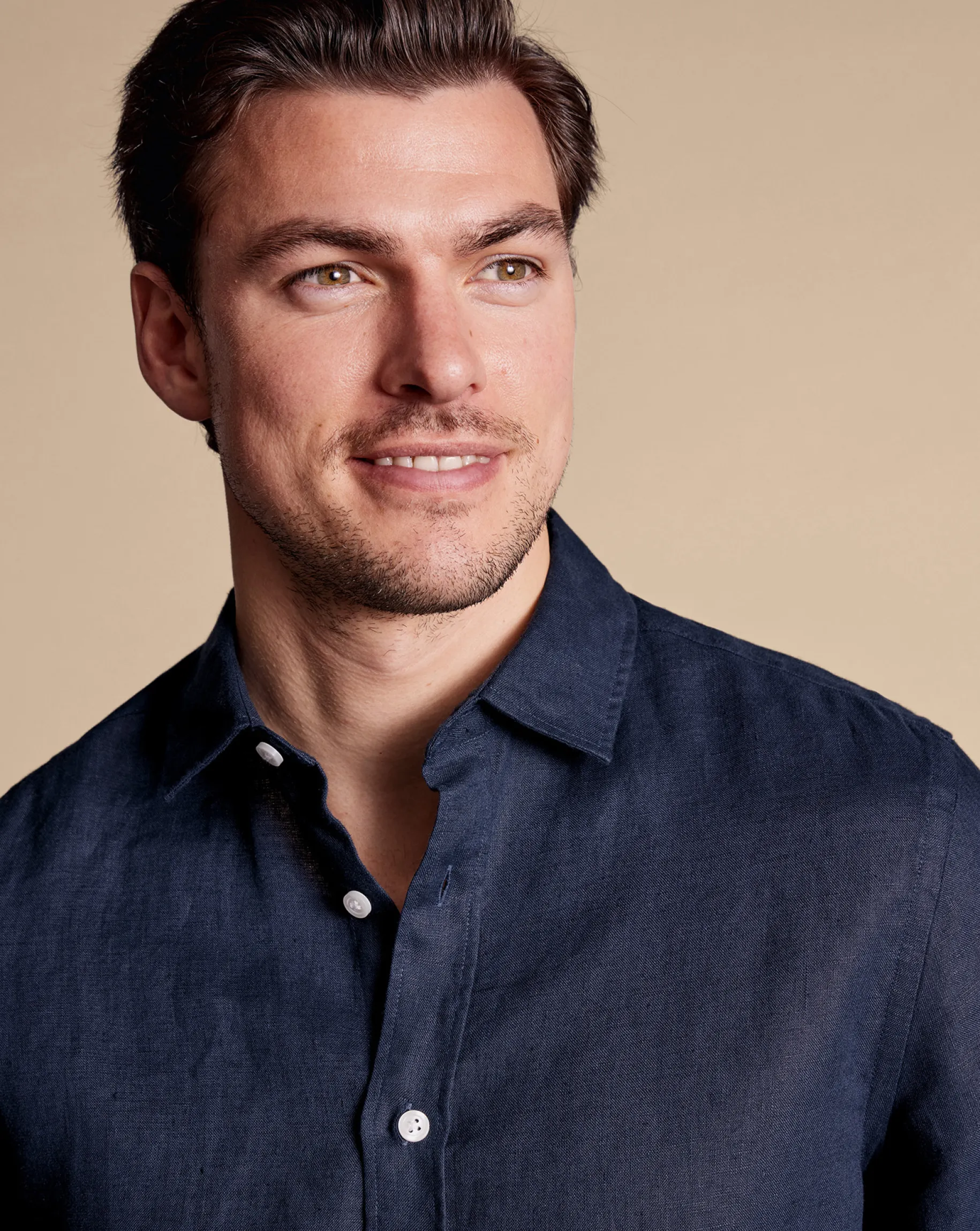Casual Shirts|Blue Shirts<Charles Tyrwhitt Pure Linen Shirt - Navy