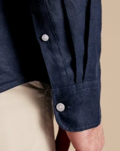 Casual Shirts|Blue Shirts<Charles Tyrwhitt Pure Linen Shirt - Navy